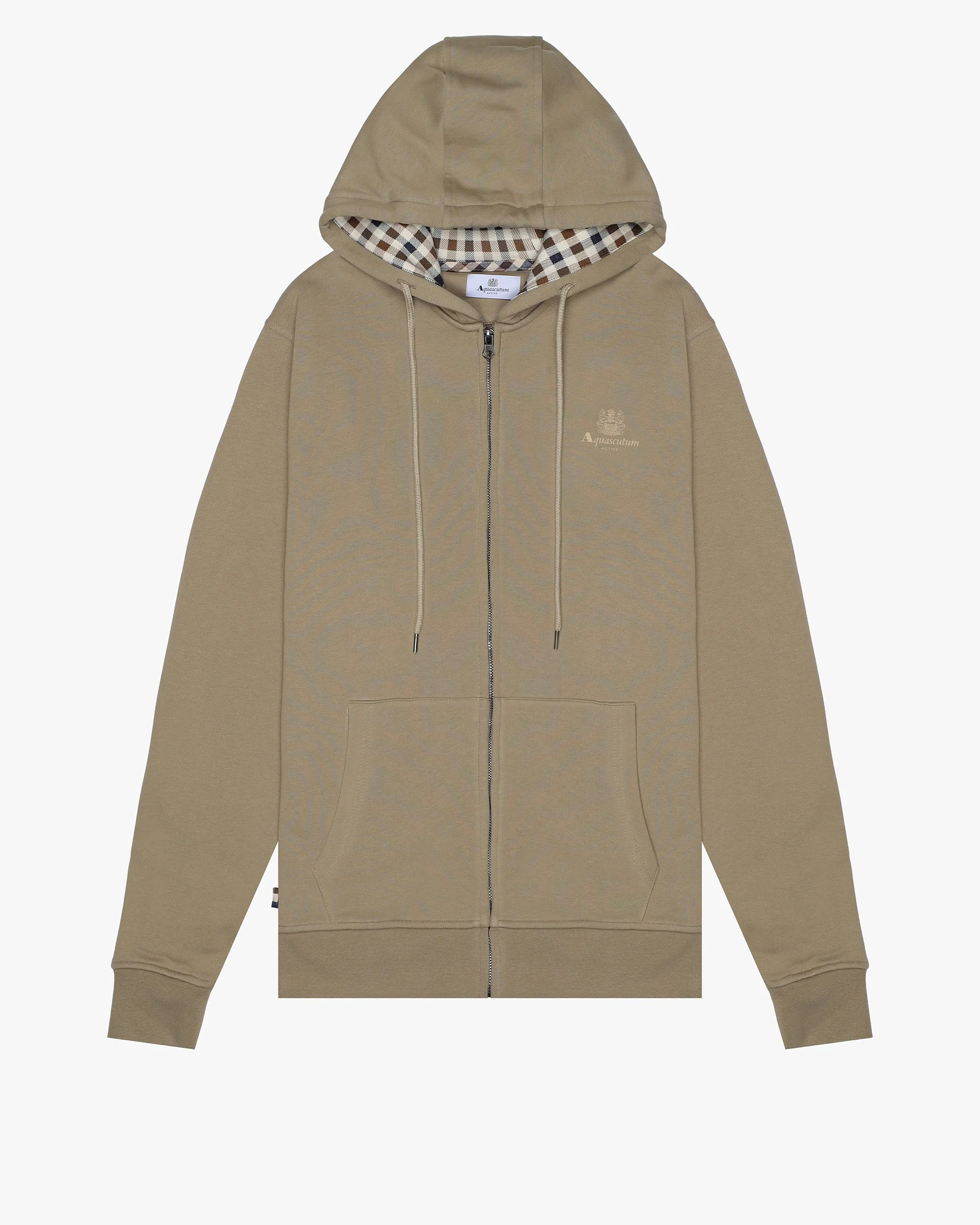 Aquascutum SMALL LOGO FULLZIP HOODIE Khaki