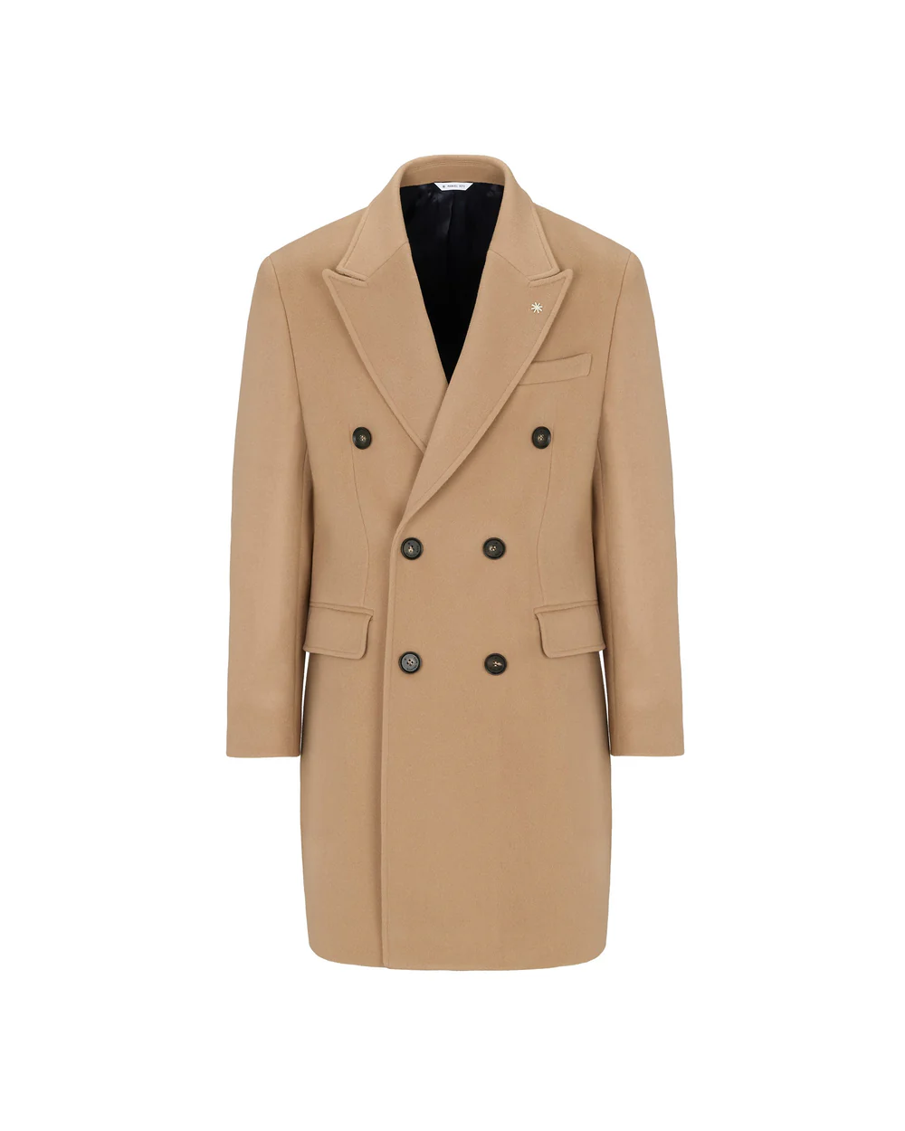Manuel Ritz cappotto doppiopetto panno misto lana beige