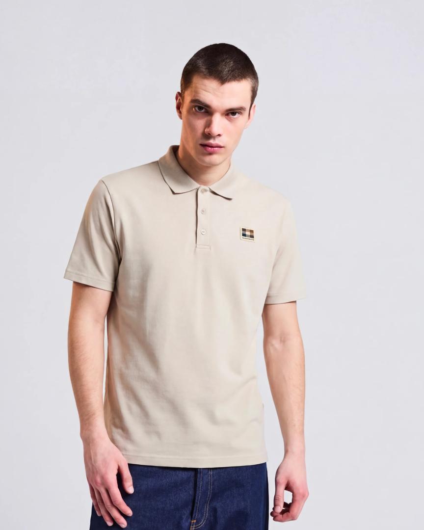 Aquascutum STRETCH PIQUET BADGE POLO BEIGE