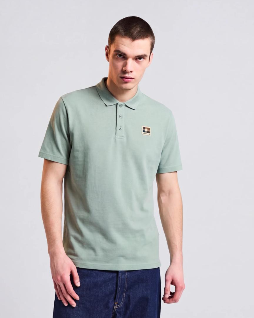 Aquascutum STRETCH PIQUET BADGE POLO SALVIA