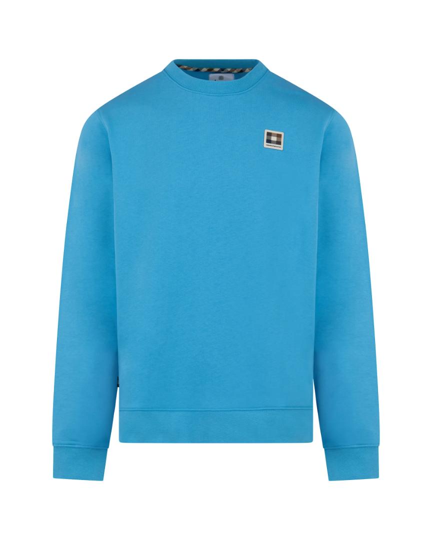 Aquascutum BADGE CREWNECK PETROLIO