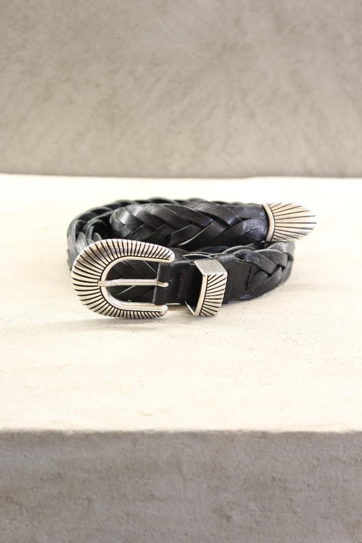 IMG_7656 Cintura Vera Pelle Nera Intrecciata Made in Italy