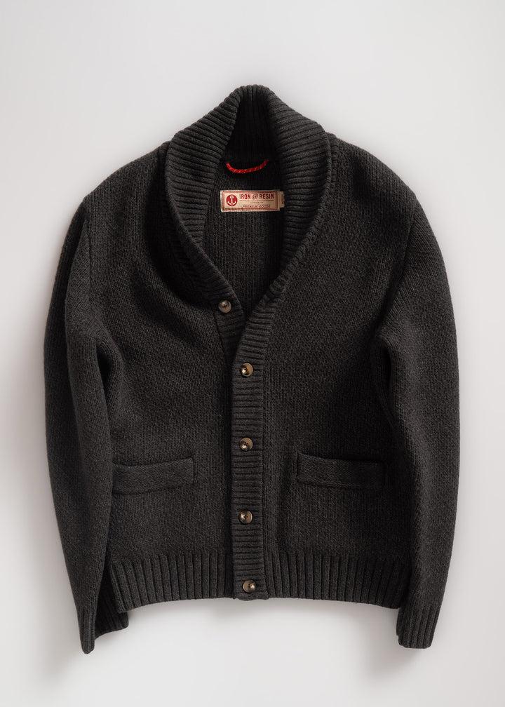 Iron E Resin Cabin Shawl Collar Sweater Black