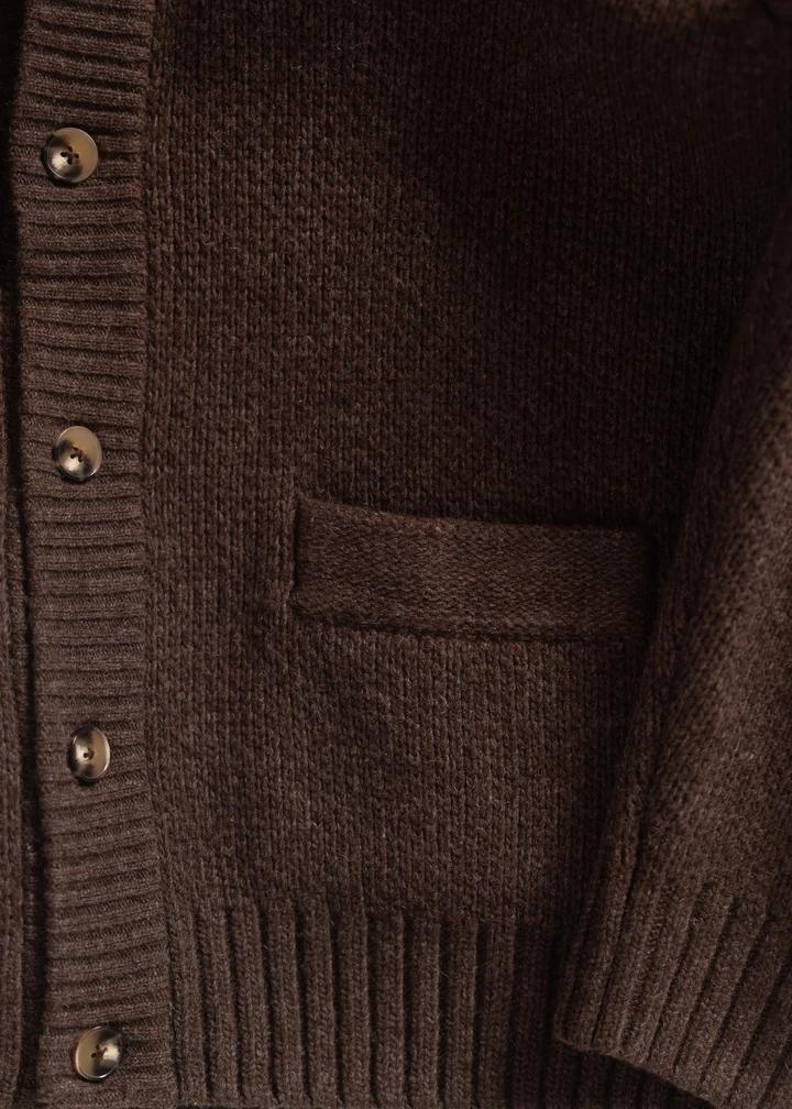CabinShawlSweater-Brown-Detail-2_720x Iron E Resin Cabin Shawl Collar Sweater Brown