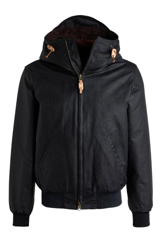 7082-wx_black_1 Manifattura Ceccarelli Bomber With Hood 7082-WX Black
