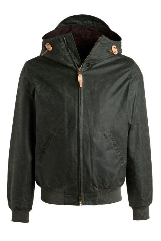 7082-wx_dark_green_1 Manifattura Ceccarelli Bomber With Hood 7082-WX Dark Green