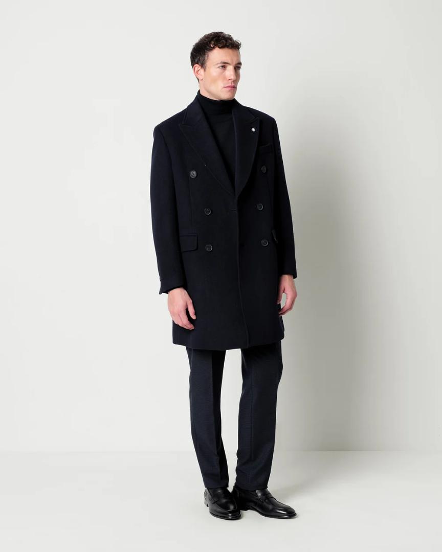 Manuel_Ritz_4132C4438C_263738_89_1 Manuel Ritz Cappotto doppiopetto panno misto lana Blu