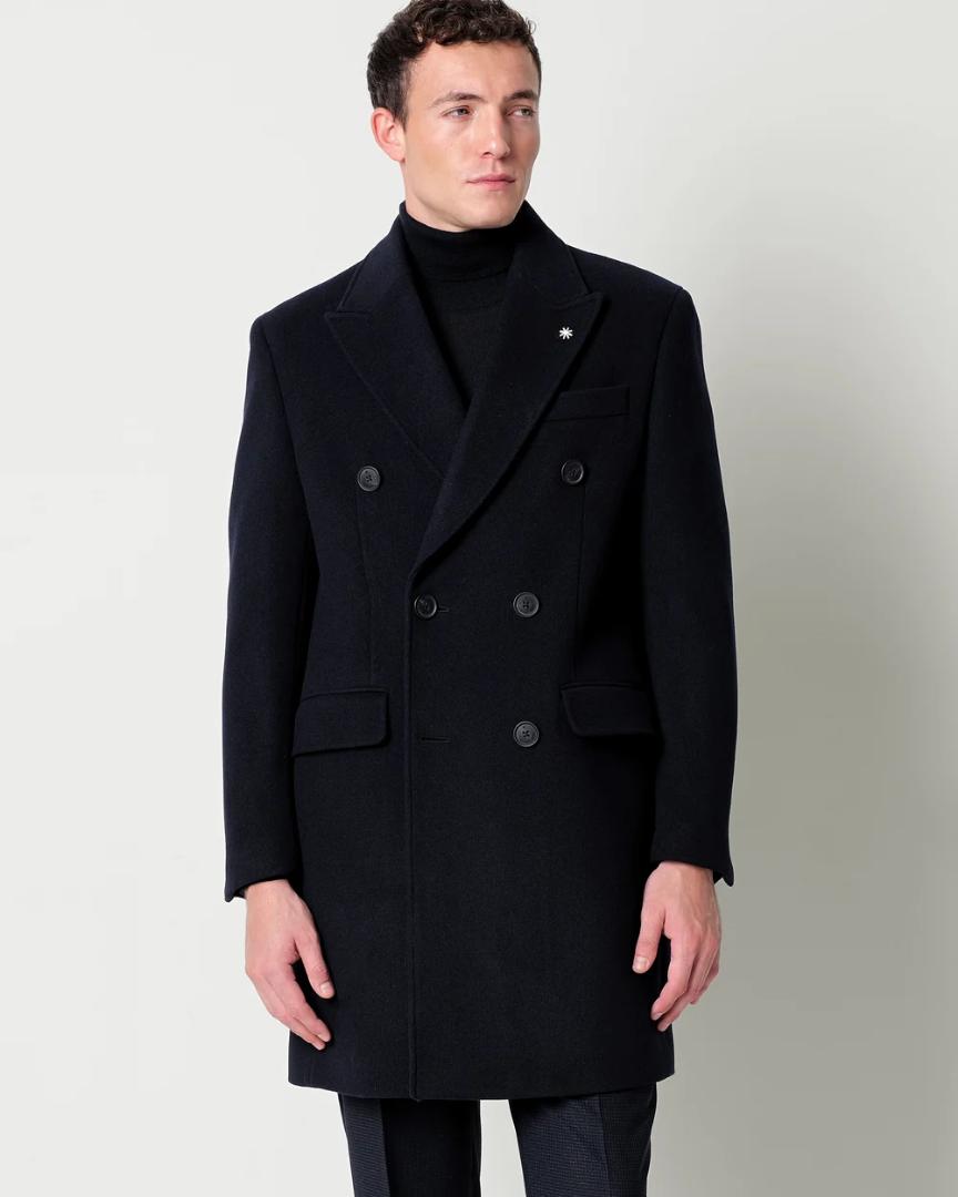 Manuel_Ritz_4132C4438C_263738_89_2 Manuel Ritz Cappotto doppiopetto panno misto lana Blu