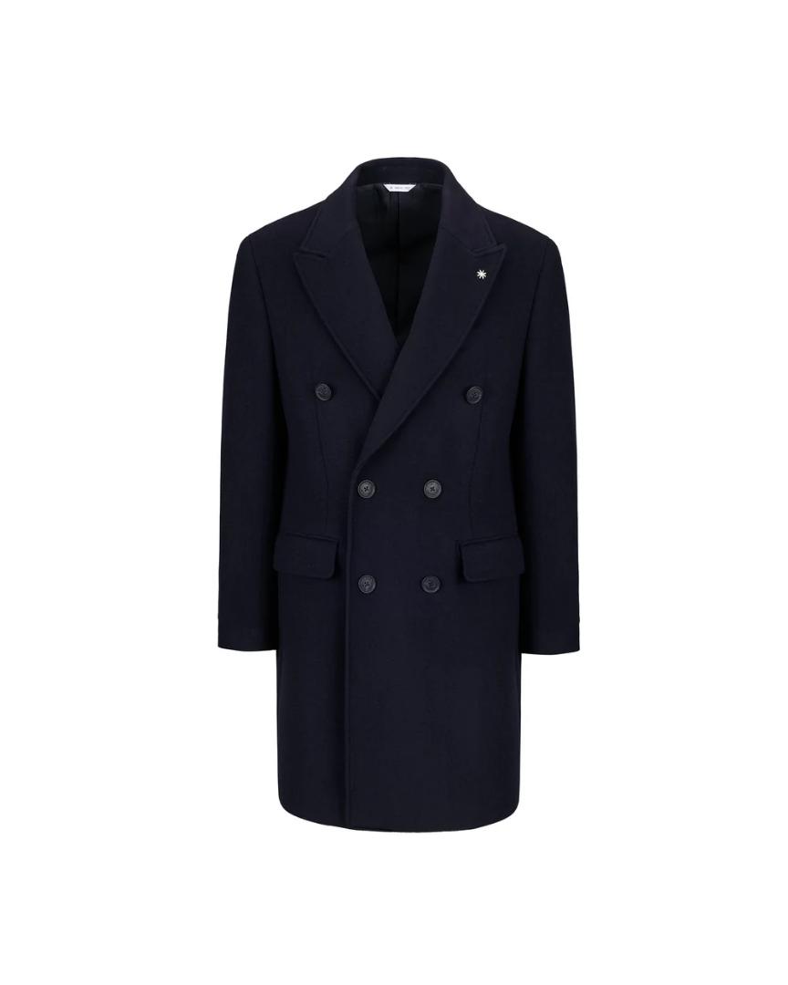 Manuel_Ritz_4132C4438C_263738_89_4 Manuel Ritz Cappotto doppiopetto panno misto lana Blu