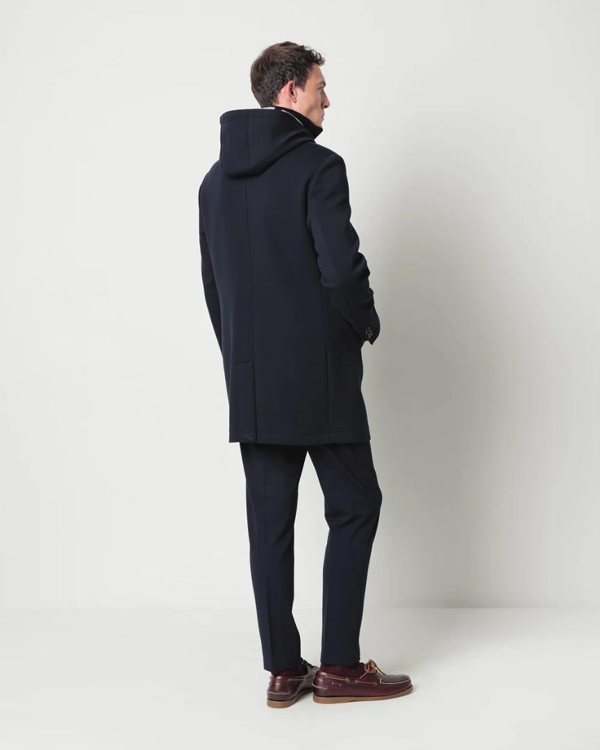 Manuel_Ritz_4132H8407C_263745_89_3 Manuel Ritz cappotto con cappuccio twill in jersey accoppiato Blu