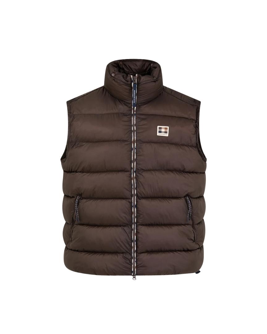 Aquascutum Veil-N Puffer Vest Chocolate