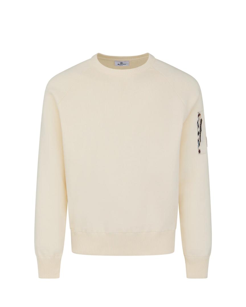 ext-200722-2-143-1787833551 Aquascutum Cotton Knit Crewneck Sweater Old White
